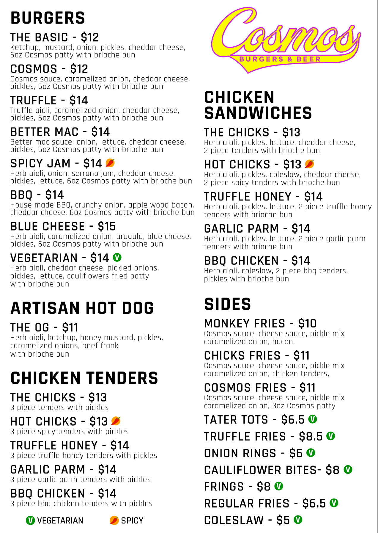 cosmos burger menu oceanside